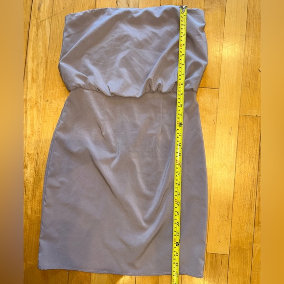 Small 26” waist tube mini dress taupe midi strapless bodycon S vintage custom - Picture 4 of 4